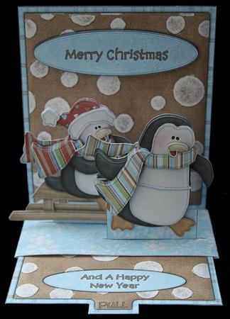 Penguin Pals Pop Up Slider Card Kit by Carol Bath 
