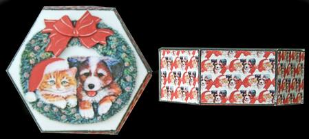 Pets Wreath Hexagon Box by Carol Bath 