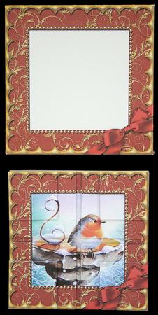 Robin Gold Swirl Mini Card Envelope 4 Corner Stacker Set Aio by Carol Bath 