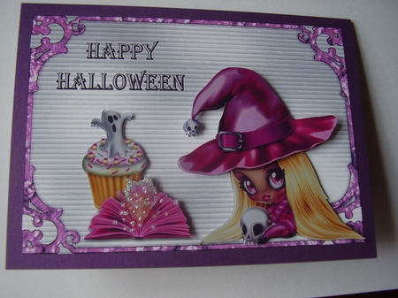 Scary Cupcake - Design sheet with decoupage by Carol Cadman