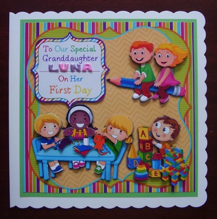 Off to Pre-School 7x7 Card Front & Insert Mini Kit by Carol Cadman