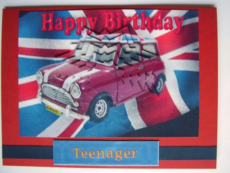 Union Jack Flag with Mini Car, Star Pyramid by Carol Cadman
