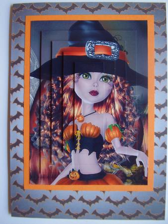 Pumpkin Witch Pyramage Sheet in Auburn by Carol Cadman