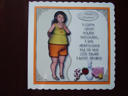 Can't Clean House Card Topper by Carol Cadman