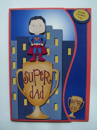 Super Dad 1 for 8x8 or A5, Shaped Topper, Insert & Decoupage by Carol Cadman