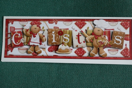 Christmas Gingerbread Bakers Large Dl Card with Decoupage by Carol Saunders 