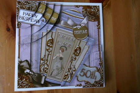Art Deco Parfum De Soir 50th Birthday 6in Duo Corner Stacker by Carol Saunders 