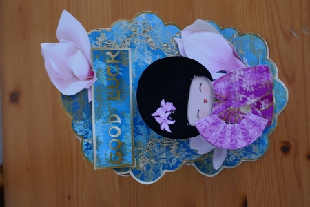 Good Luck Kokeshi - Scallop Flower Easel Kit by Carol Saunders 