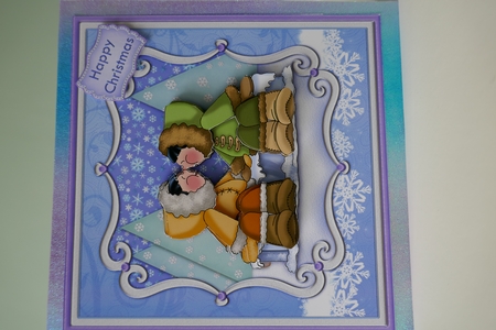 Christmas Eskimo Kiss Card Topper & Decoupage by Carol Saunders 
