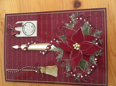 Christmas Candle and Poinsettia by Carol Saunders 