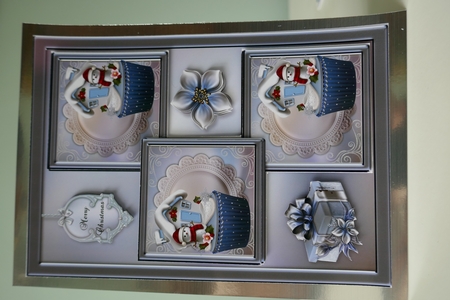 Christmas Cupcake Three Square Quick Card by Carol Saunders 