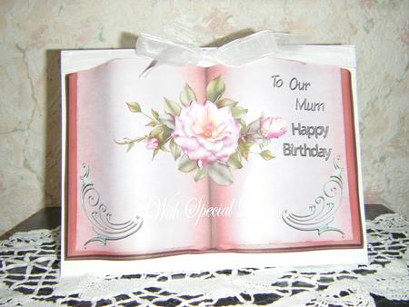 Open Book Rose Card by Carol Downham