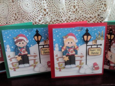 3D Christmas Jumper Girl Sleeps Till Santa Countdown Card by Carol Downham