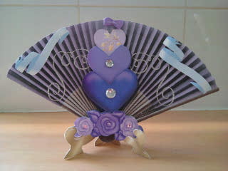 Purple Passion Fan & Stand by Carol Pollock