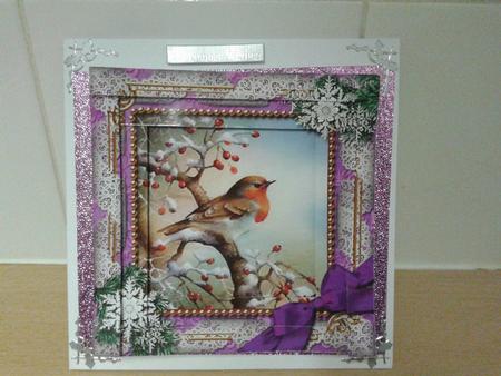 Red Robin Lilac Snow 5in Spiral Edge Stacker by Carol Pollock