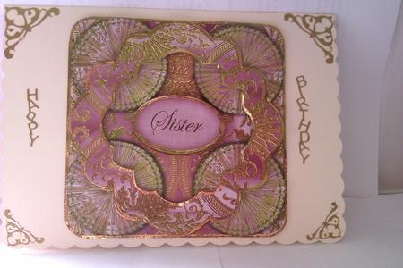 Dpink Multi Mix Sister 3D Rosette Decoupage Card Front Featured Gallery Photo