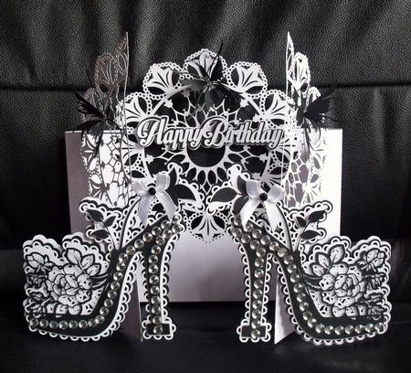 Flourished Fancy Shoe Door Card by carol easton