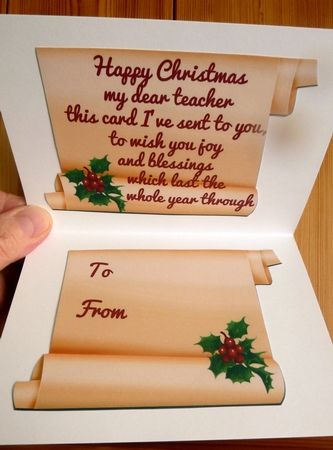 Merry Christmas to my teacher #10 - Snowman-5 x 4 by CAROL LODGE
