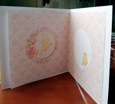 6 x 6 Card Front Floral Chick & Butterflies with Toppers and Sentiments Yellow/Pink by CAROL LODGE