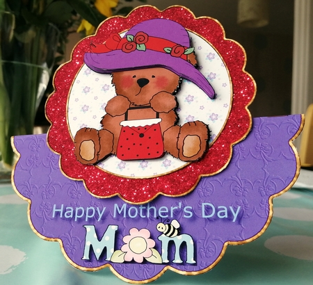 Teddy Bear Wishes - Mothers Day Rocker Card by CAROL LODGE