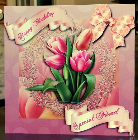 Tulips For You - Birthday/Mothers Day Card by CAROL LODGE