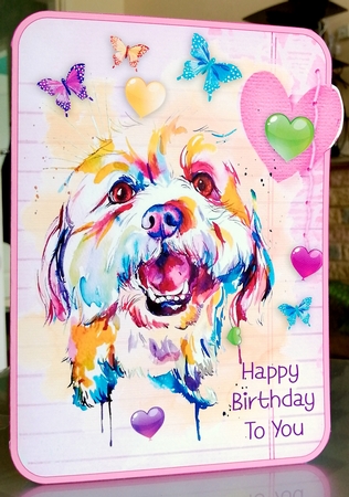 HAPPY BIRTHDAY PUPPY QUCK CARD by CAROL LODGE