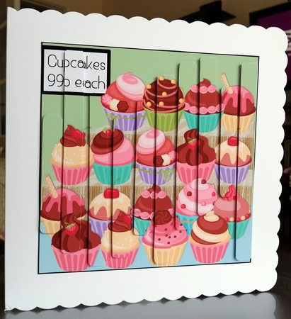 SLAT CARD - CUPCAKES FOR SALE by CAROL LODGE