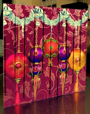 SLAT CARD - JEWELLED BAUBLES 1 by CAROL LODGE