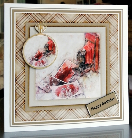 Vintage camera and photos 7x7 card by CAROL LODGE