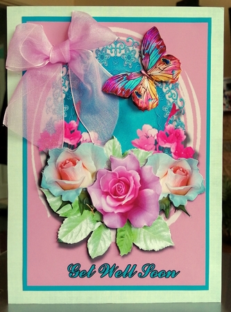 Get well soon pink rose by CAROL LODGE
