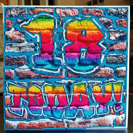 Graffiti 18th Birthday Wavy Corner side stacker by CAROL LODGE