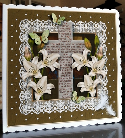 The Lords Prayer 1 - 8x8 Square Decoupage Topper by CAROL LODGE
