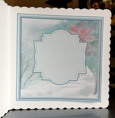 Church in the snow 7x7 card by CAROL LODGE
