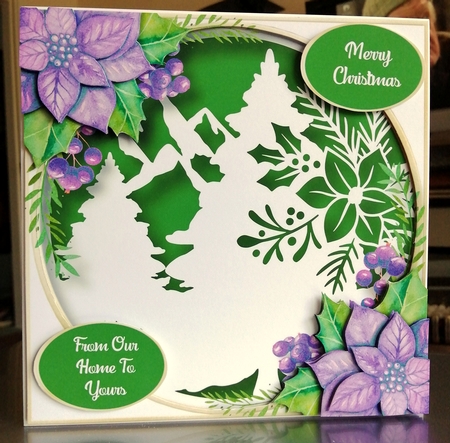 Christmas Faux Paper Cut - Christmas Tree Scene by CAROL LODGE