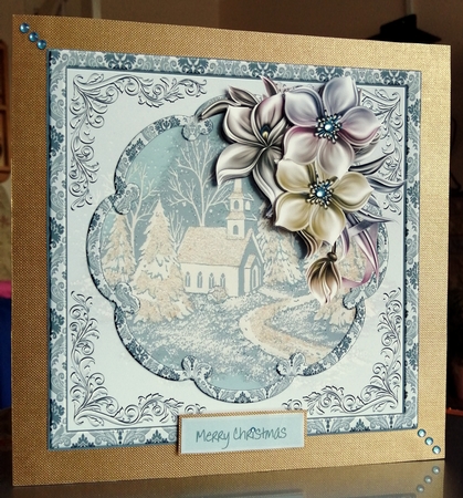 Christmas eve service 7x7 card by CAROL LODGE