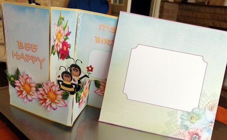 Bee Happy 2 - Z Fold Card with inside bars.  by CAROL LODGE