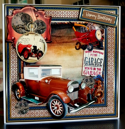 In the garage 6x6 card by CAROL LODGE