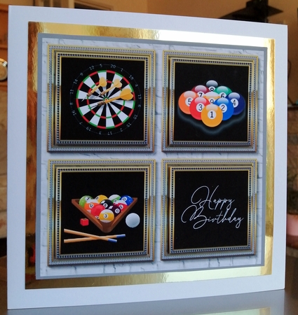 Pub games multi frame card topper by CAROL LODGE