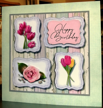 Floral card topper by CAROL LODGE