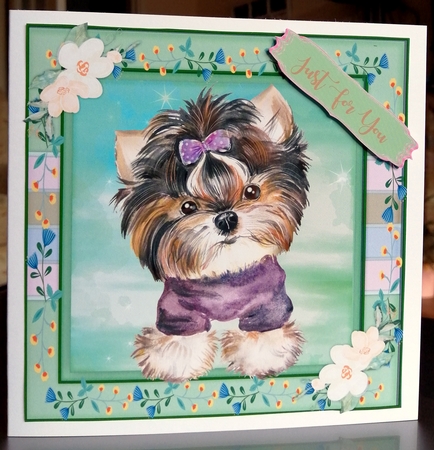 4, Adorable Card Fronts , Cute Puppies by CAROL LODGE