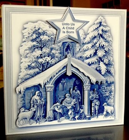 Nativity (2) - 6 x 6 Card Topper With Decoupage by CAROL LODGE