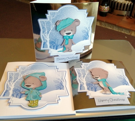 Winter snow bears toppers by CAROL LODGE
