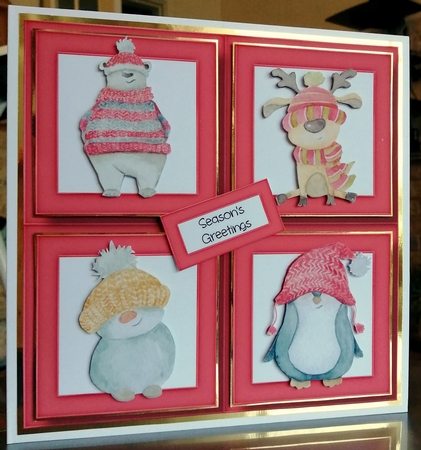 Big Hats Christmas Quad Frame by CAROL LODGE