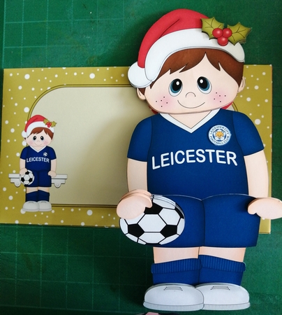 3D On the Shelf Card Kit - Little Christmas Footballer plays for Leicester by CAROL LODGE