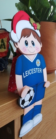 3D On the Shelf Card Kit - Little Christmas Footballer plays for Leicester by CAROL LODGE
