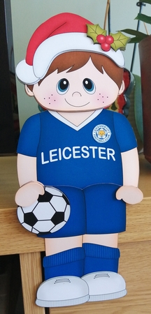 3D On the Shelf Card Kit - Little Christmas Footballer plays for Leicester by CAROL LODGE