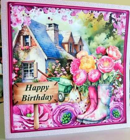 Floral Birthday/New Home card front by CAROL LODGE