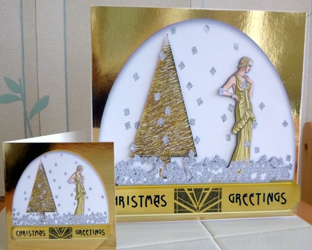 Snow Globe with Art Deco Lady by CAROL LODGE