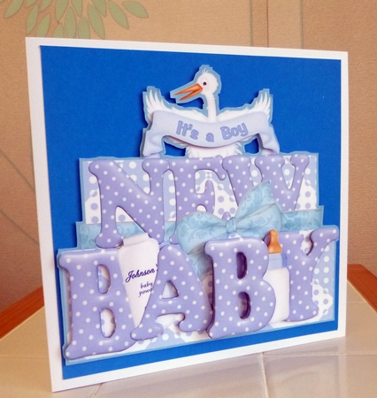 New Baby Boy - Shaped Topper by CAROL LODGE