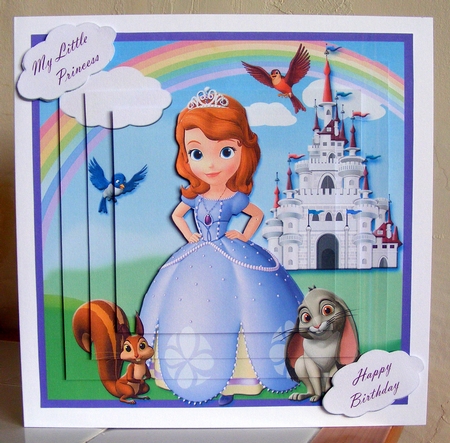 Princess Sophia Pyramid Card front 4 Sheet mini Kit by CAROL LODGE
